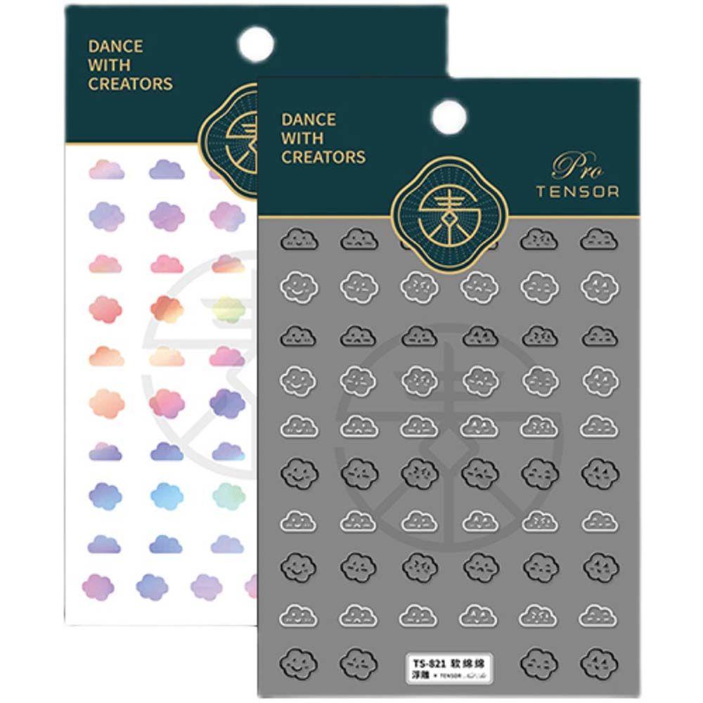 Sticker Dán Móng Tay Hình Mặt Trăng Đen Phong Cách Nhật Bản