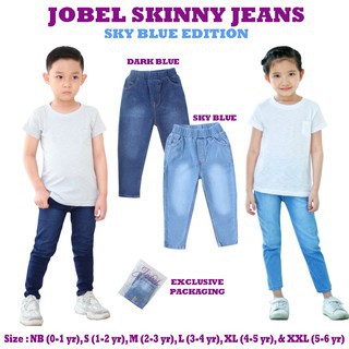 Bộ 2 Quần Jeans Skinny Màu Xanh Da Trời Kazel Jobel Cho Bé 0-6 Tuổi