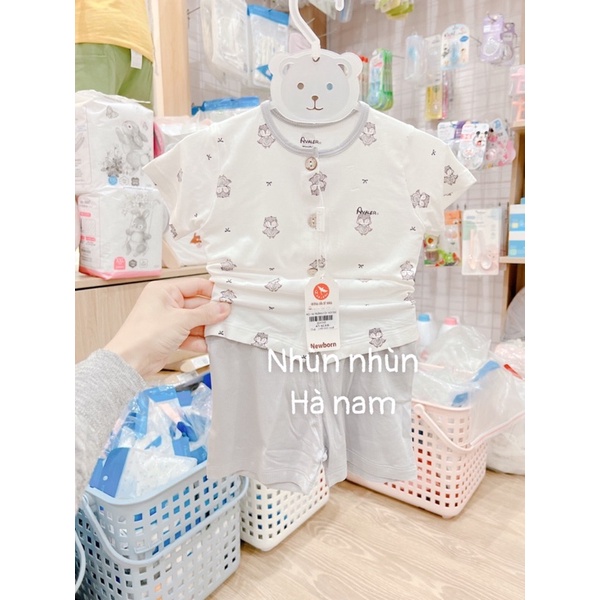 {Nhùn nhùn} Bộ cộc tay cài thẳng/cài chéo Avaler sợi tre (màu pastel)