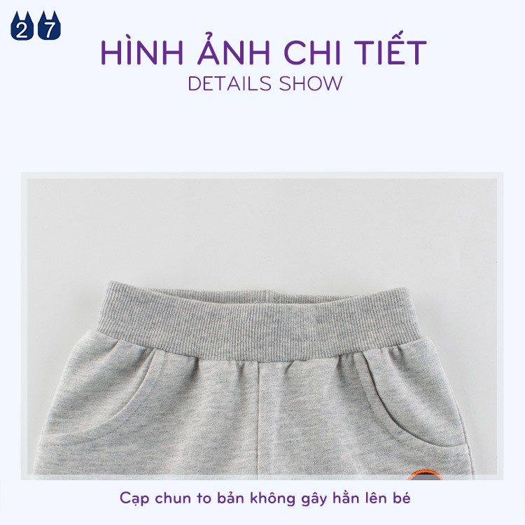 Quần short bé trai EROKIDS quần thun cho bé họa tiết thể thao chất cotton mặc hè 2023