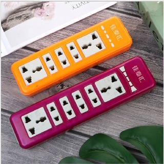 Ổ cắm chuyển dổi 3 chân, 2 chân - Ổ cắm điện không dây lõi đồng chịu nhiệt cao màu tím màu cam