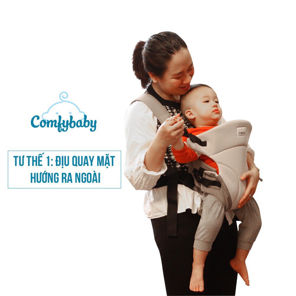 Địu 3 tư thế thông hơi siêu nhẹ Comfybaby