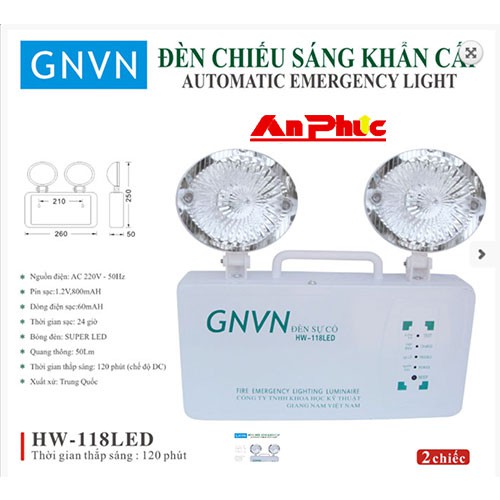 Đèn chiếu sáng sự cố GNVN tự động bật sáng khi mất điện