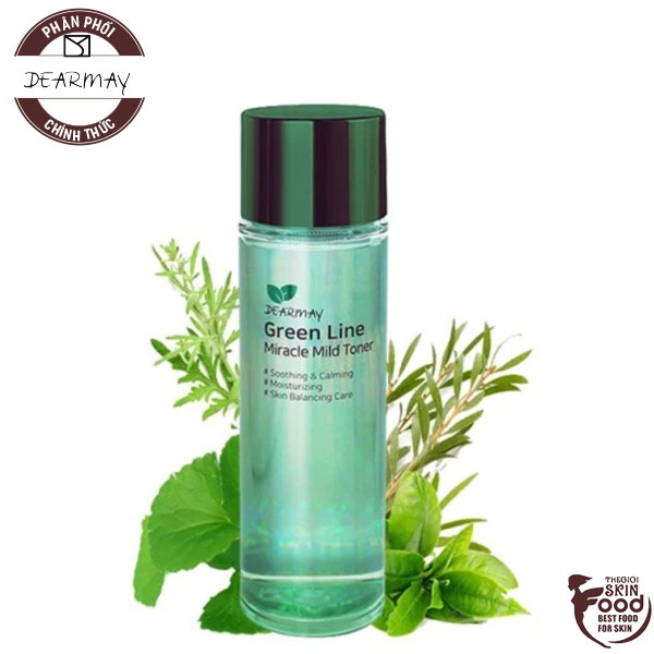 Nước Hoa Hồng Cân Bằng, Làm Dịu Da Chiết Xuất Thiên Nhiên Dearmay Green Line Miracle Mild Toner 150ml