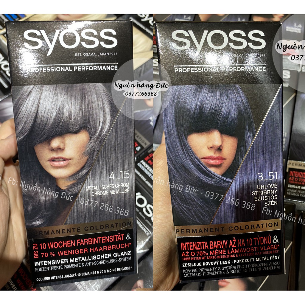 Thuốc nhuộm tóc SYOSS Đức màu xám  khói 351tẩy tóc syoss Nguồn hàng Đức