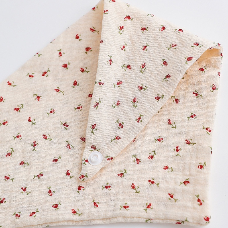 Yếm Ăn Tam Giác Bằng Vải Cotton In Họa Tiết Hoa Hoạt Hình Dành Cho Bé Trai Gái
