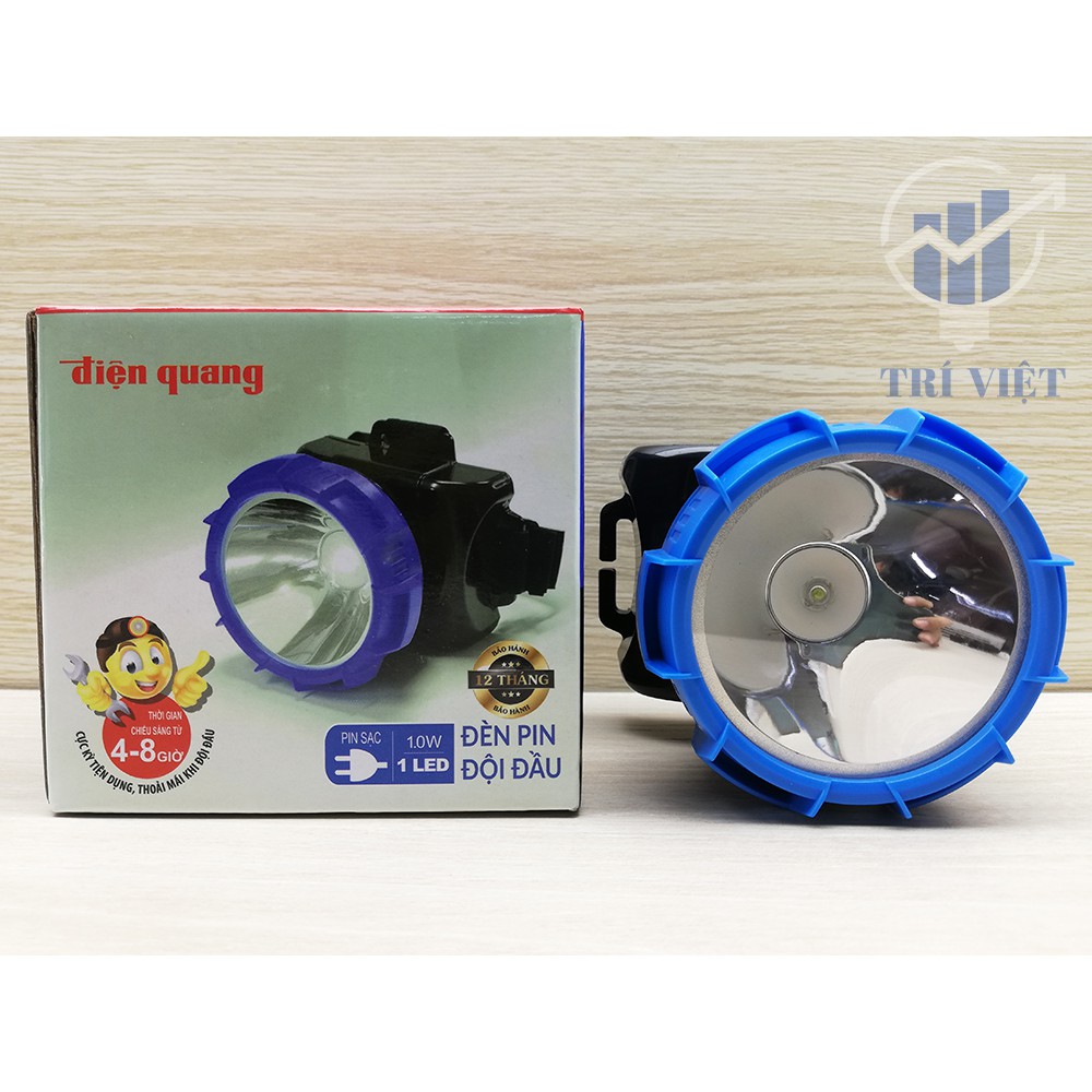 [Chính hãng] Đèn Pin Đội Đầu Điện Quang ĐQPFL12RBLB (1W) - Pin Sạc, Đen - Xanh Dương