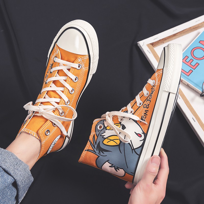 Giày Thể Thao Nam Cổ Cao In Hình Hoạt Hình Tom And Jerry | BigBuy360 - bigbuy360.vn