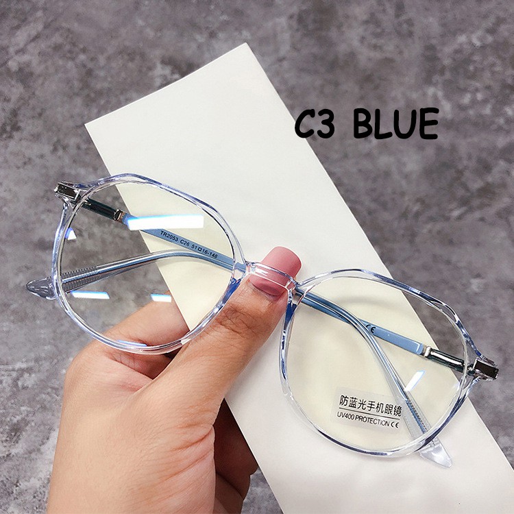 【Replaceable Lenses】Computer Chống Bức Xạ Tròn Retro Kính Mắt Kính Nữ