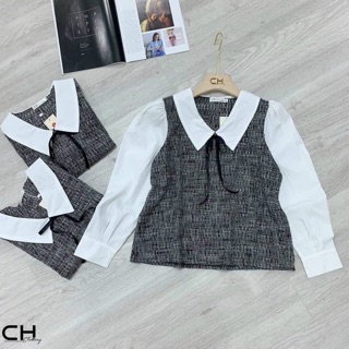 Áo dạ pha tay sơ mi crtop, sơ mi dạ pha tay