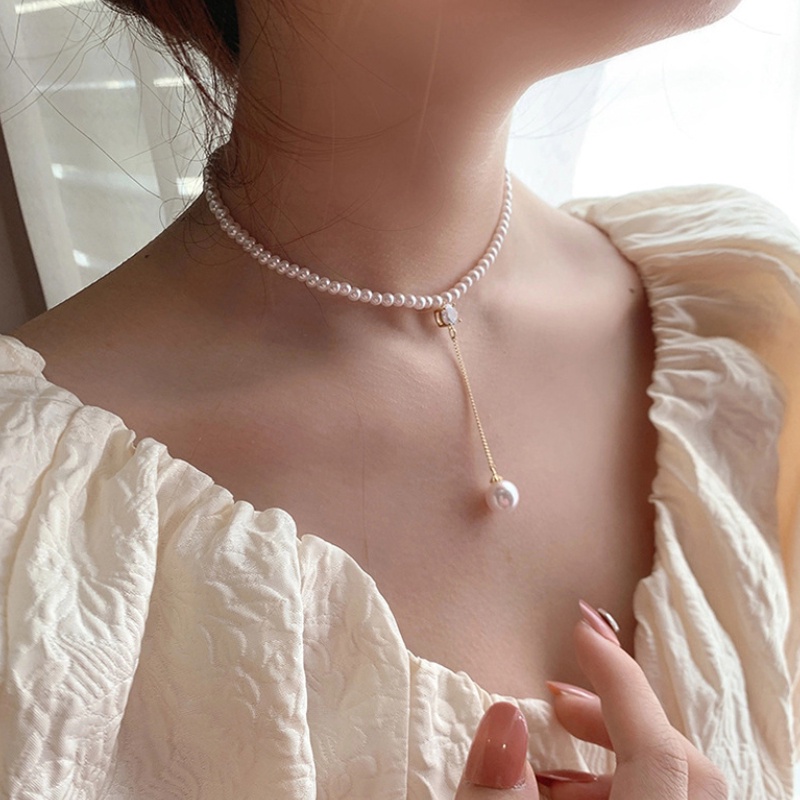 Vòng cổ Ngọc Trai Phong Cách Hàn Quốc 2022 Sang Trọng Cho Nữ