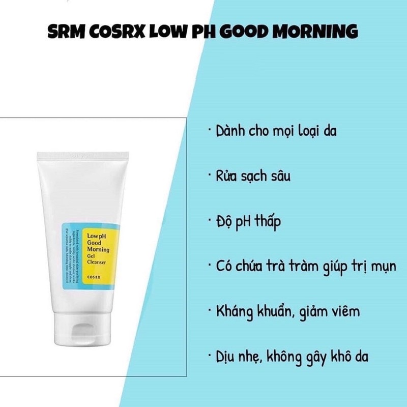 [SIÊU GIẢM GIÁ] Sữa Rửa Mặt Dạng Gel Cosrx Low PH Good Morning Gel Cleanser trong suốt 150ml