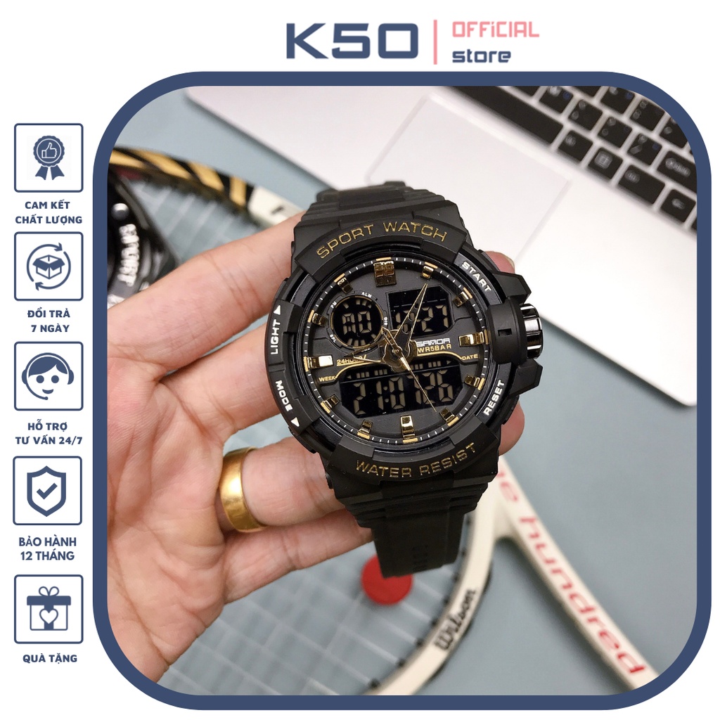 Đồng hồ điện tử nam sanda 6025 kim điện tử thể thao full box chính hãng | BigBuy360 - bigbuy360.vn