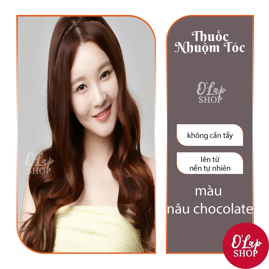 Thuốc nhuộm tóc nâu socola không tẩy giá rẻ tại nhà chính hãng OLAP OL08