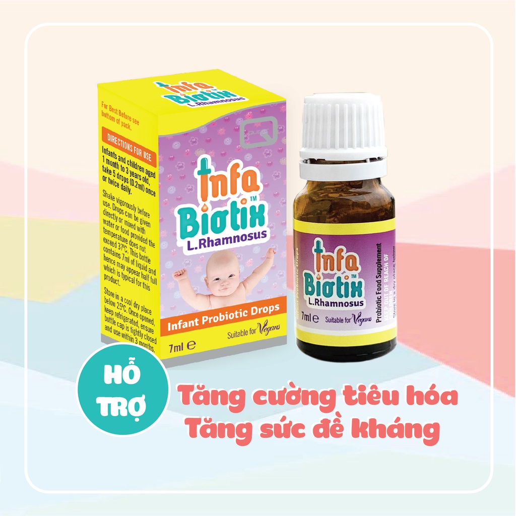 Infa biotix Men vi sinh giúp Bé ăn ngon, hấp thu vitamin cho bé, tăng đề kháng, hết biếng ăn, Probiotic đặc chế cho trẻ