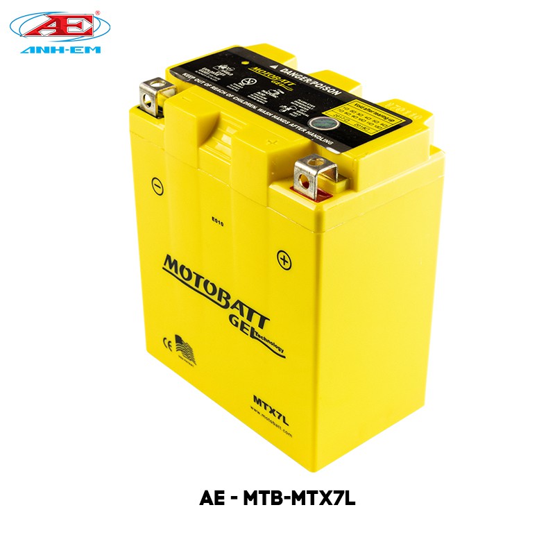 Bình điện MOTOBATT - MTX7L (12V-7A) dùng cho dòng xe máy hàng chính hãng thương hiệu MOTOBATT