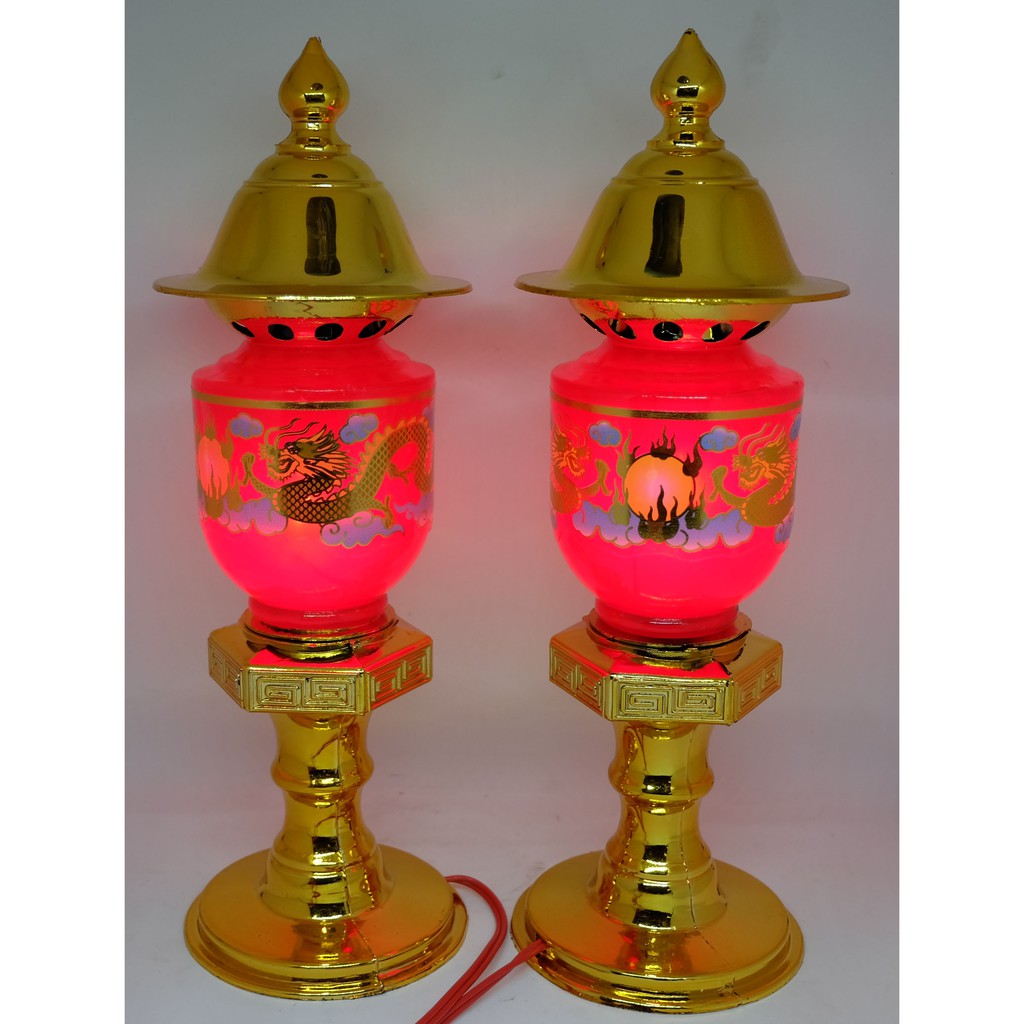 Cặp đèn song long trung PT0102(10cm x 10cm x 31cm)