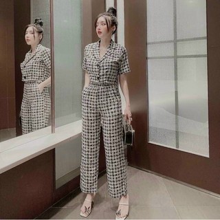 Set/bộ vest nữ áo croptop cá tính, tôn dáng, cực chilli & thoải mái – H2021 – M&M Boutique