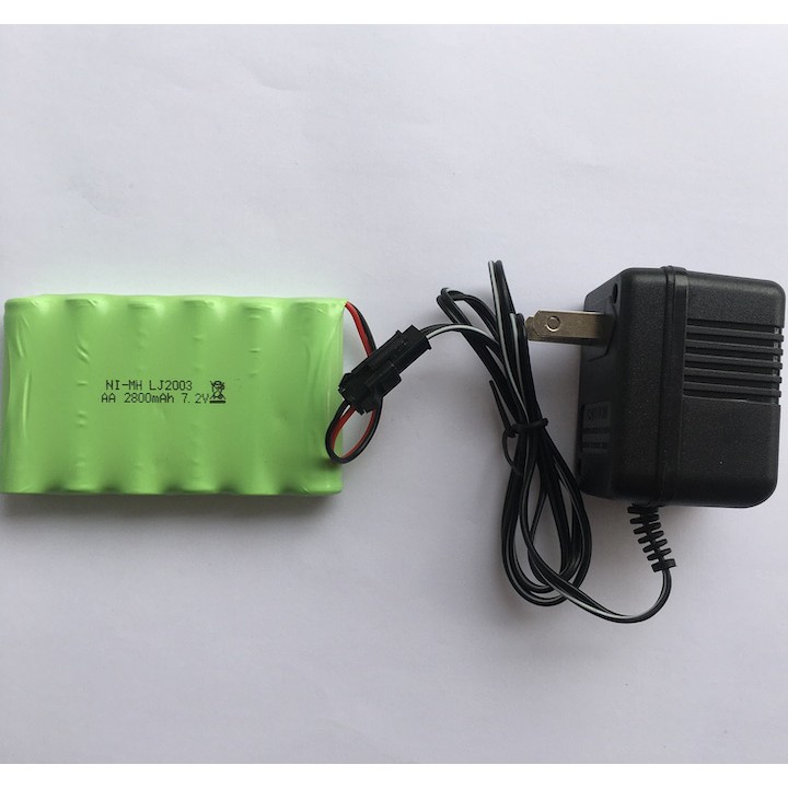 Bộ Pin+Sạc 7.2V 2800mAh Ni-Mh dùng cho xe điều khiển