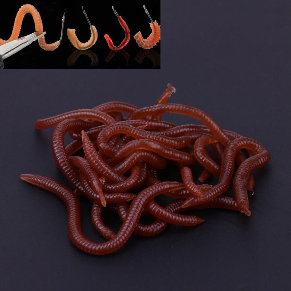 Bộ 50-200 Mồi Giun Mềm Câu Cá 2cm/4cm