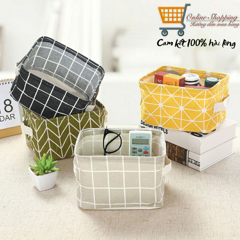 Giỏ đựng đồ mini để bàn size 21*16*14cm