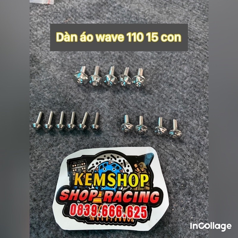 Full Bộ Ốc Dàn Áo inox 304 Salaya Wave 100/110