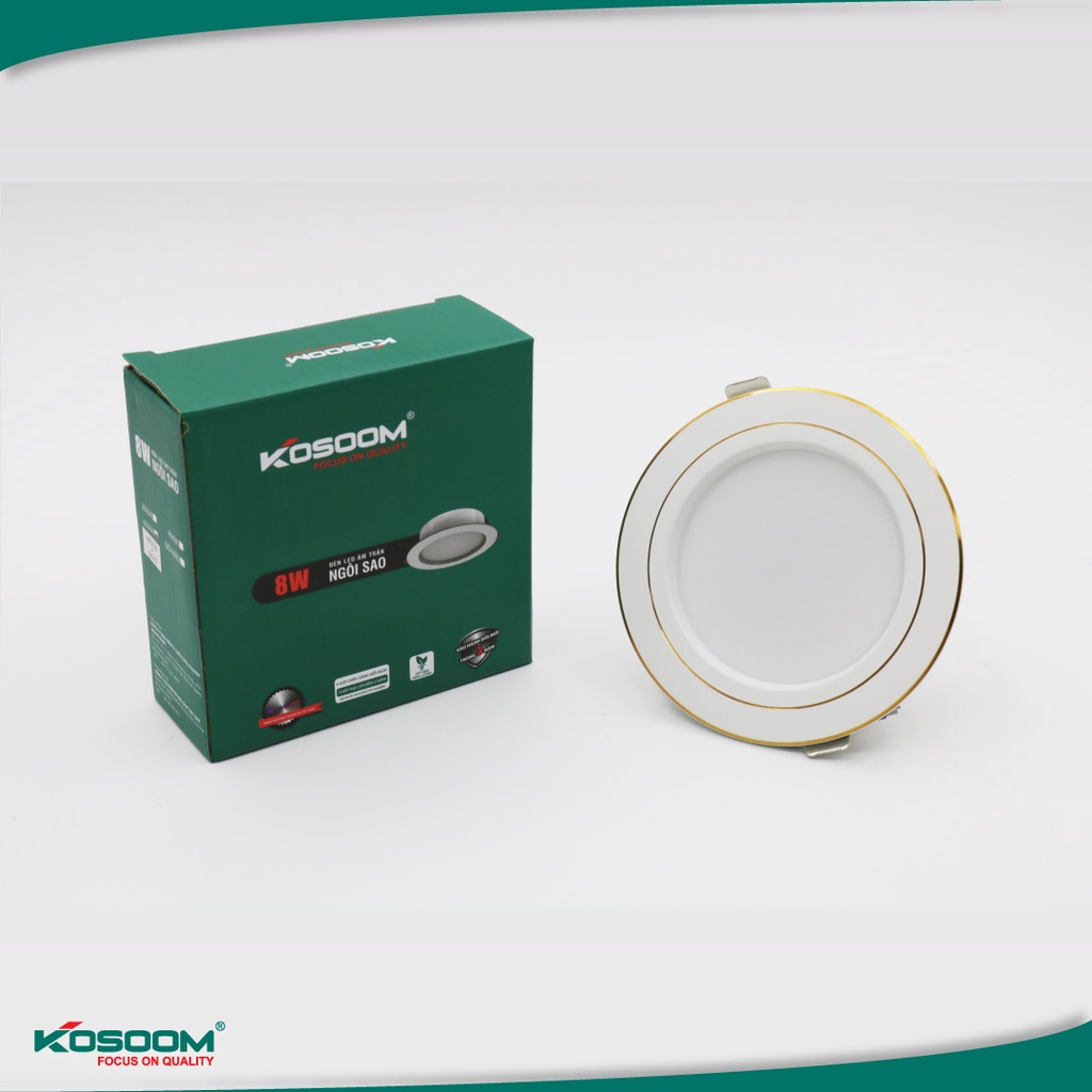 Đèn led âm trần Ngôi Sao Kosoom 8W phi 90 đổi màu bảo hành 3 năm