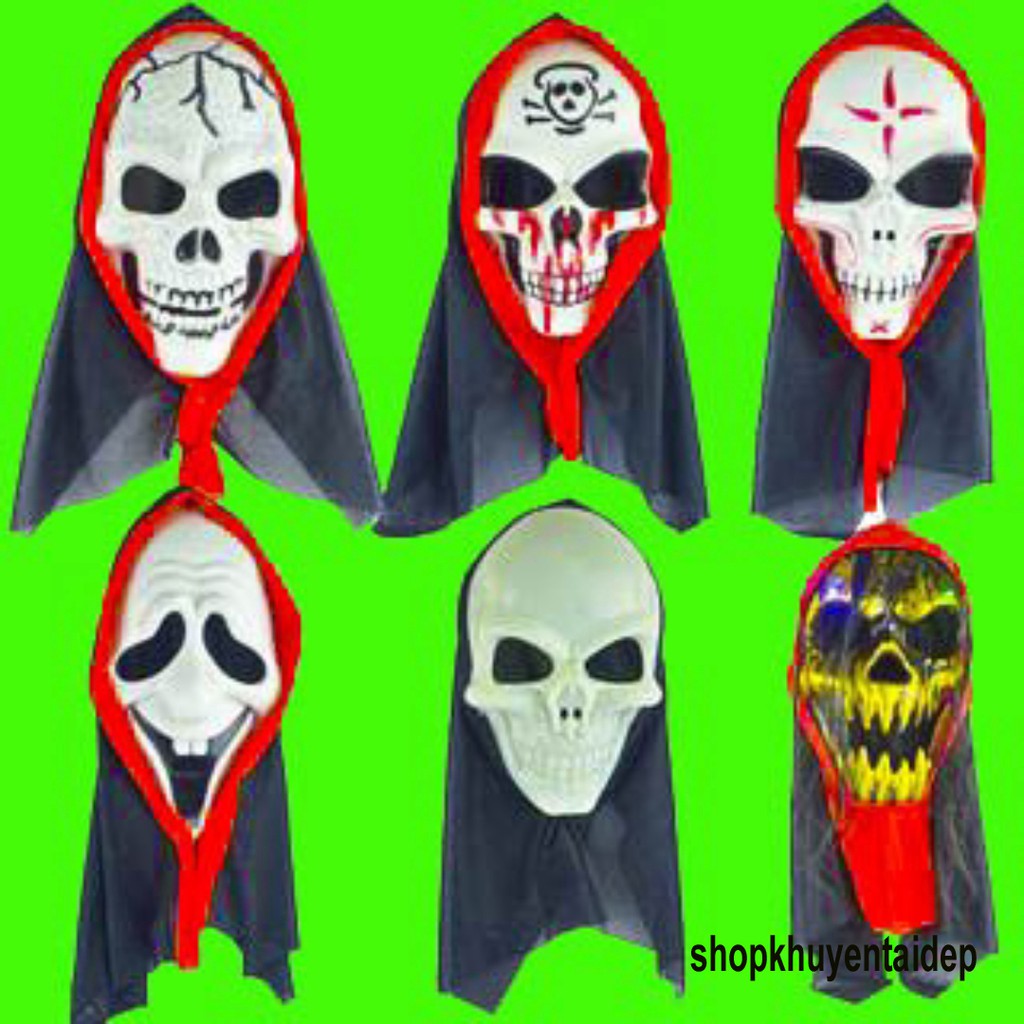 [12 mẫu]-Mặt nạ xương sọ có vải trùm đầu