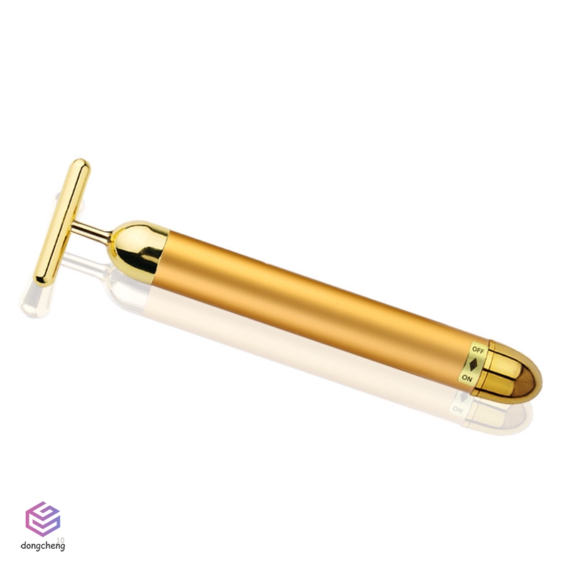 Máy mát xa da mặt vàng 24K dạng rung làm săn chắc da ngăn ngừa nếp nhăn tiện lợi