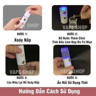 [XẢ KHO] Máy Xông Mặt Phun Sương Nano mini - Máy xịt khoáng cầm tay Kháng Khuẩn 2022