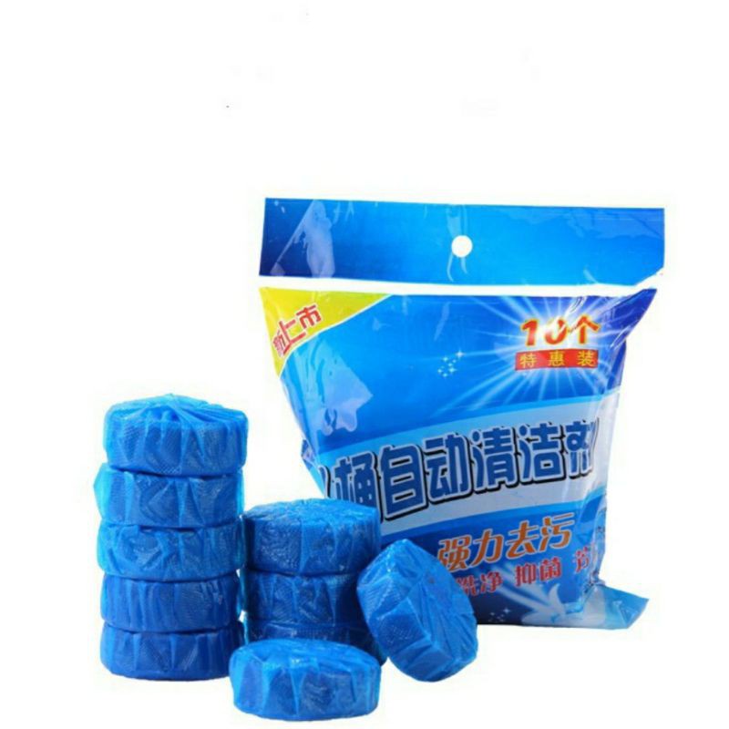 [HCM]Bộ 10 viên tẩy diệt khuẩn thả bồn cầu (xanh)