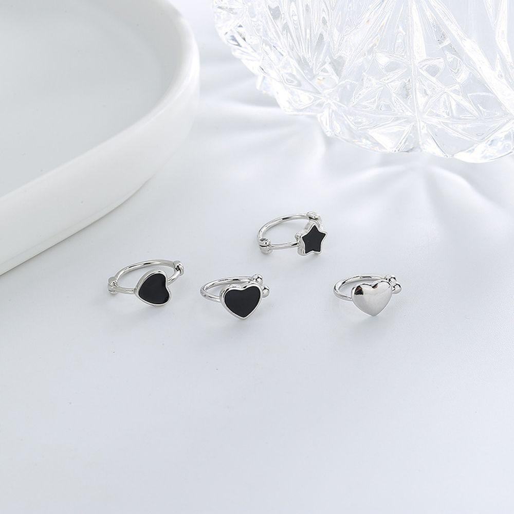 Khuyên Kẹp Vành Tai Bằng Đồng Không Xỏ Họa Tiết Trái Tim / Ngôi Sao Thời Trang Dành Cho Nữ