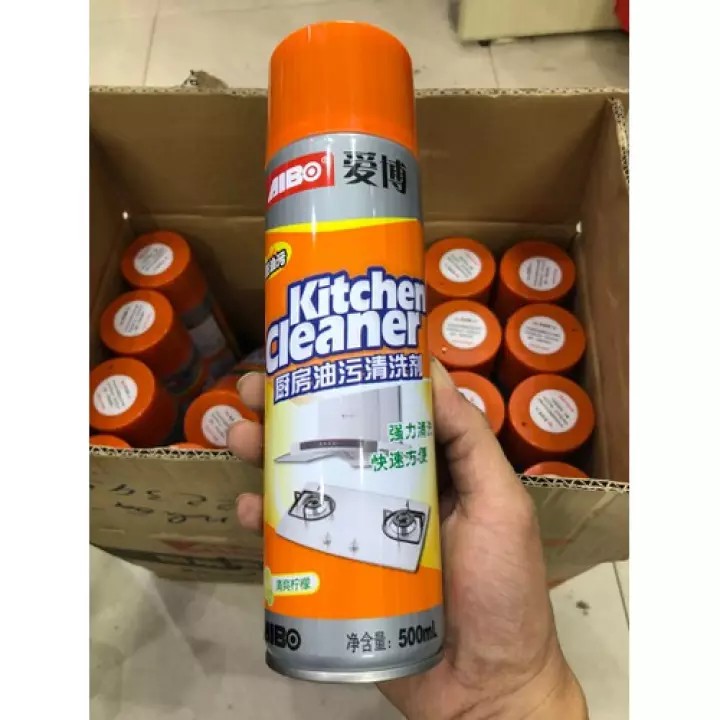 Chai xịt tẩy đa năng Kitchen cleaner nhà bếp siêu sạch (cam vàng)