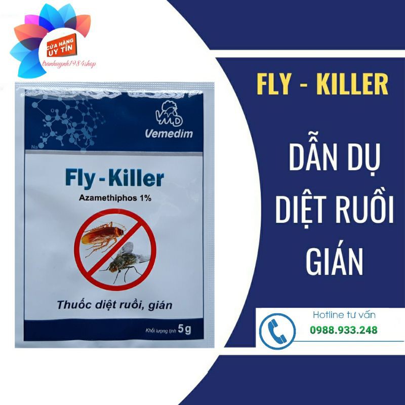 Thuốc diệt Ruồi, Gián Fly Killer 5g (Combo 2 gói)