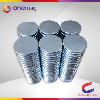 Nam Châm Đất Hiếm Loại Tròn 25x3mm Mạ Kẽm Lực Từ N35 Cực Mạnh