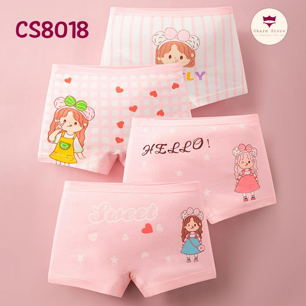 BabyBooFashion - Set 4 quần chip đùi bé gái từ 12-45kg  siêu dễ thương, chất cotton cao cấp mềm mịn với da bé