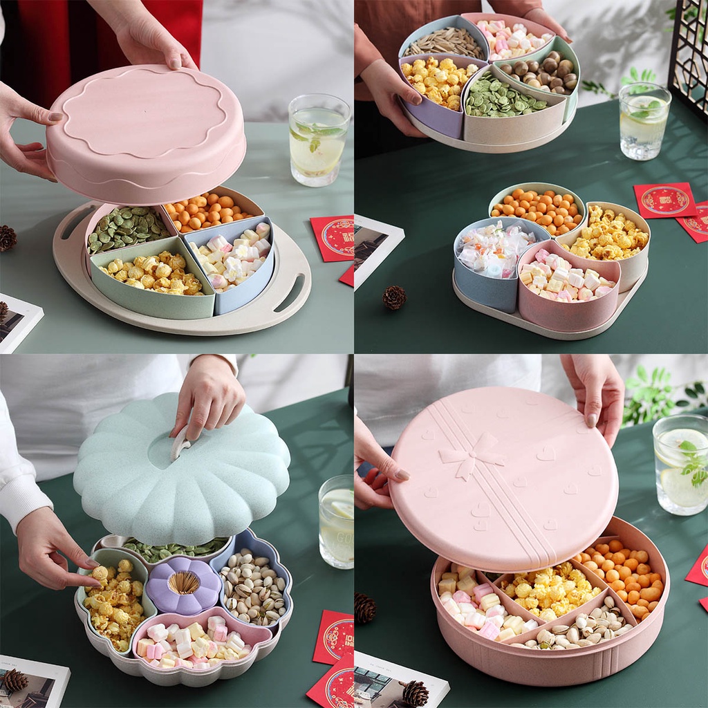 Hộp đựng mứt tết lúa mạch (Có nắp)