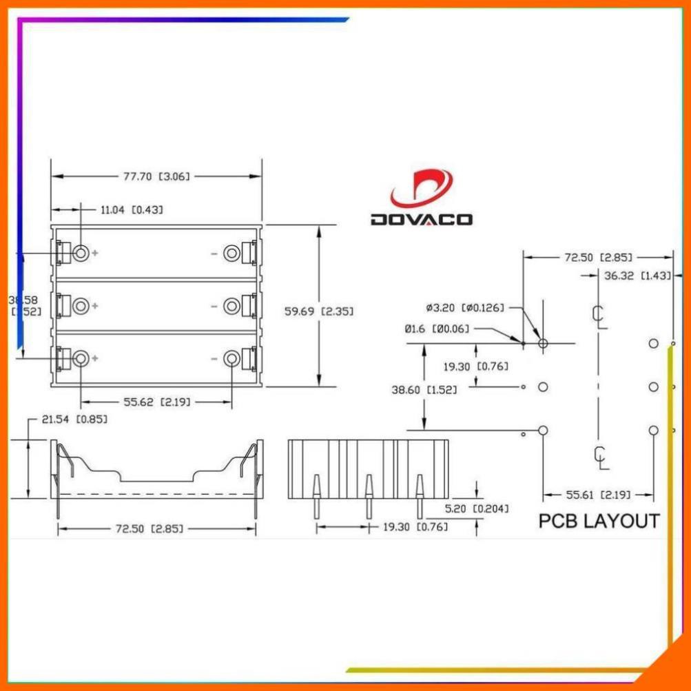 Hộp chuyển đổi 3 pin tiểu AA 1.5V thành nguồn 4,5V