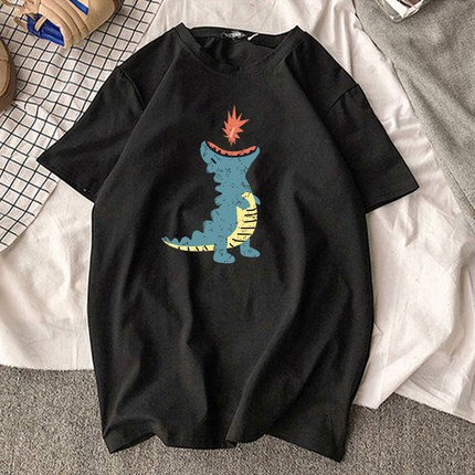 Áo thun nam nu form rộng nam nữ tay lỡ hàn quốc logo khủng long | BigBuy360 - bigbuy360.vn