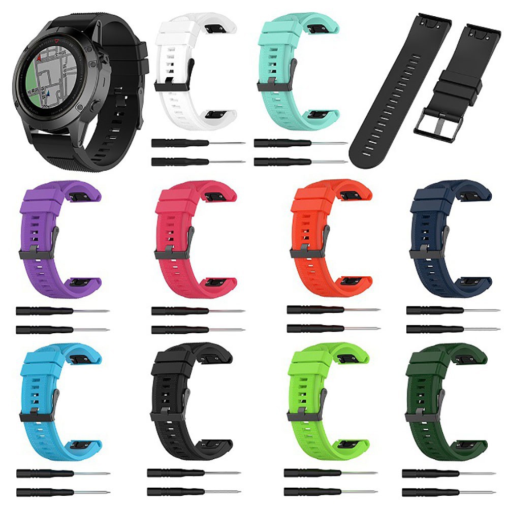GARMIN SAPPHIRE Dây Đeo Silicone Mềm 26mm Cho Đồng Hồ Thông Minh Garmin Fenix 3 / Fenix3 Hr / Sapphire / Trex Bravo