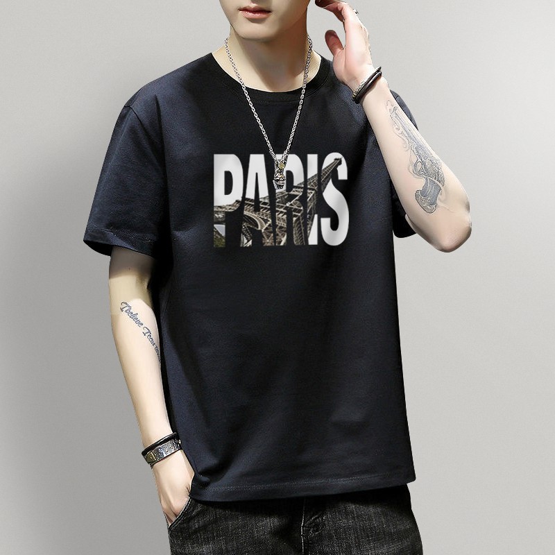 Áo thun nam mã TT31 💖FREESHIP💖 Áo tay lỡ nam họa tiết Paris ngắn tay thể thao đẹp mùa hè tập gym vải cotton