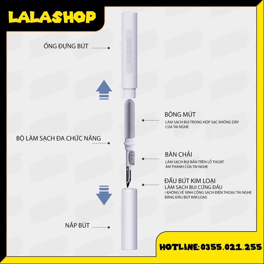 Bút Vệ Sinh Tai Nghe Airpods Cầm Tay 3 Trong 1