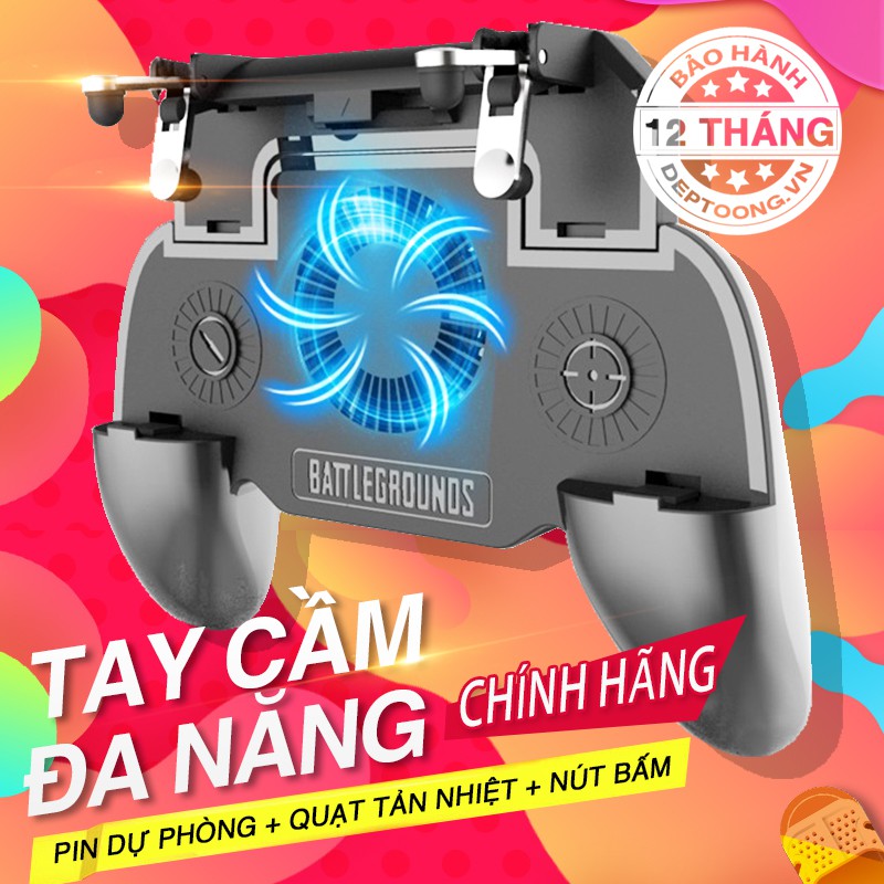 tẶNG NÚT DI CHUYỂN Tay cầm chơi game - Quạt tản nhiệt kiêm Sac dự phòng - PUBG, ROS, FF