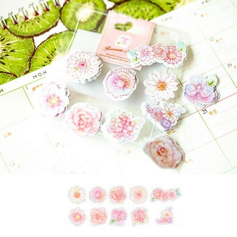 Bộ 70 miếng dán giấy dễ thương dùng trang trí sổ tay