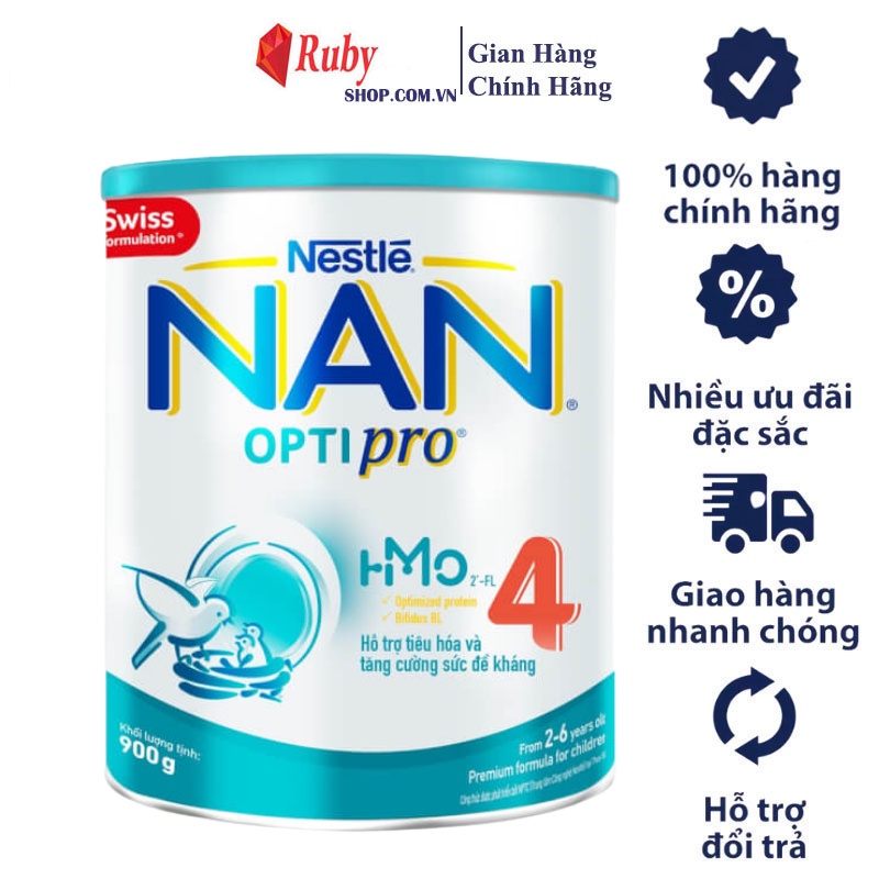 Sữa Bột Nan Optipro số 4 lon 900g và 1.7kg (2-6 tuổi)