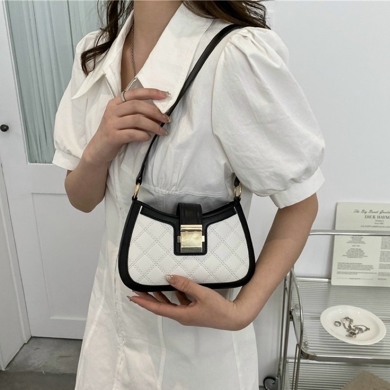 Túi xách nữ, Túi kẹp nách trần ô khoá bấm siêu xinh