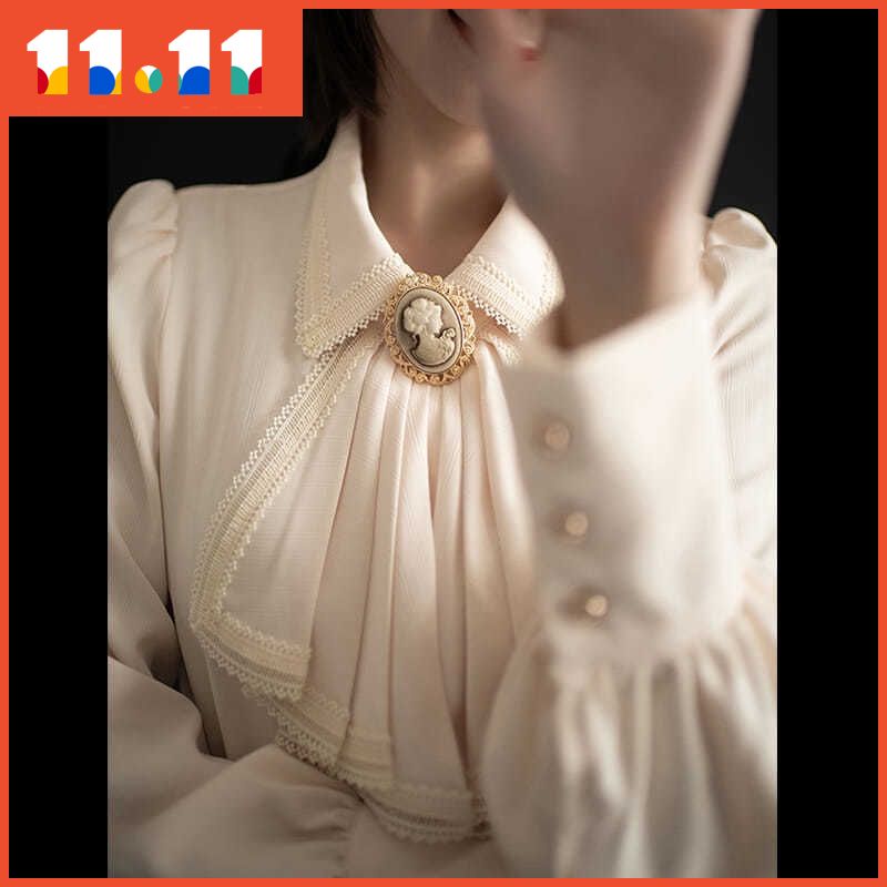 Áo Sơ Mi Voan Tay Dài Cổ Búp Bê Phong Cách Retro Pháp Thời Trang Mùa Xuân Hàng Mới Dành Cho Nữ 2021