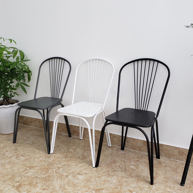 Ghế Ăn  Mặt Gỗ Khung Sắt  Sơn Tĩnh Điện Phù Hơp Không Gian Phòng Khách Quán Caffe, Nhà Hàng, Văn Phòng.