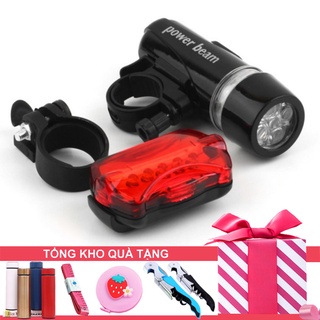 Bộ đèn pin và đèn chiếu hậu gắn xe đạp cho người lớn và trẻ em 5 led wj-101