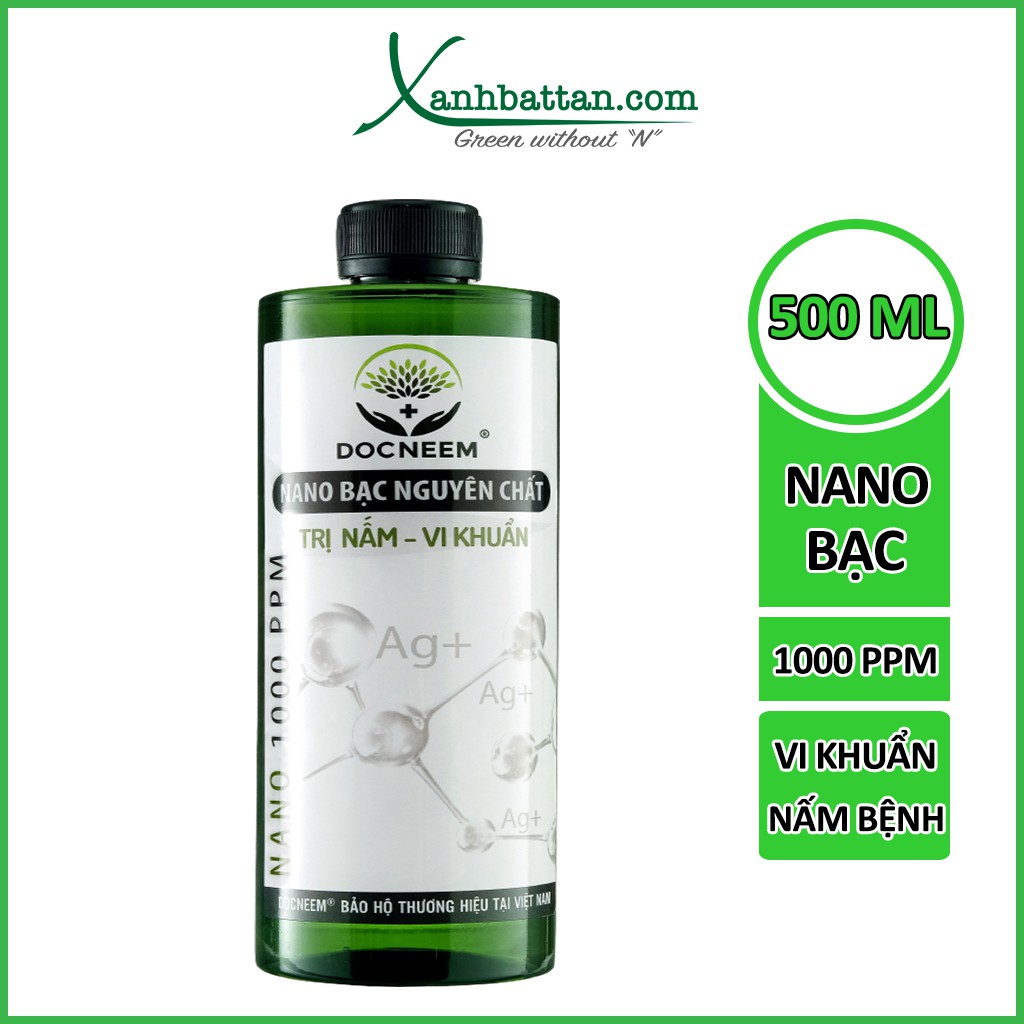 Nano bạc trị nấm bệnh, vi khuẩn cho hoa hồng, phong lan DOCNEEM 500 ml